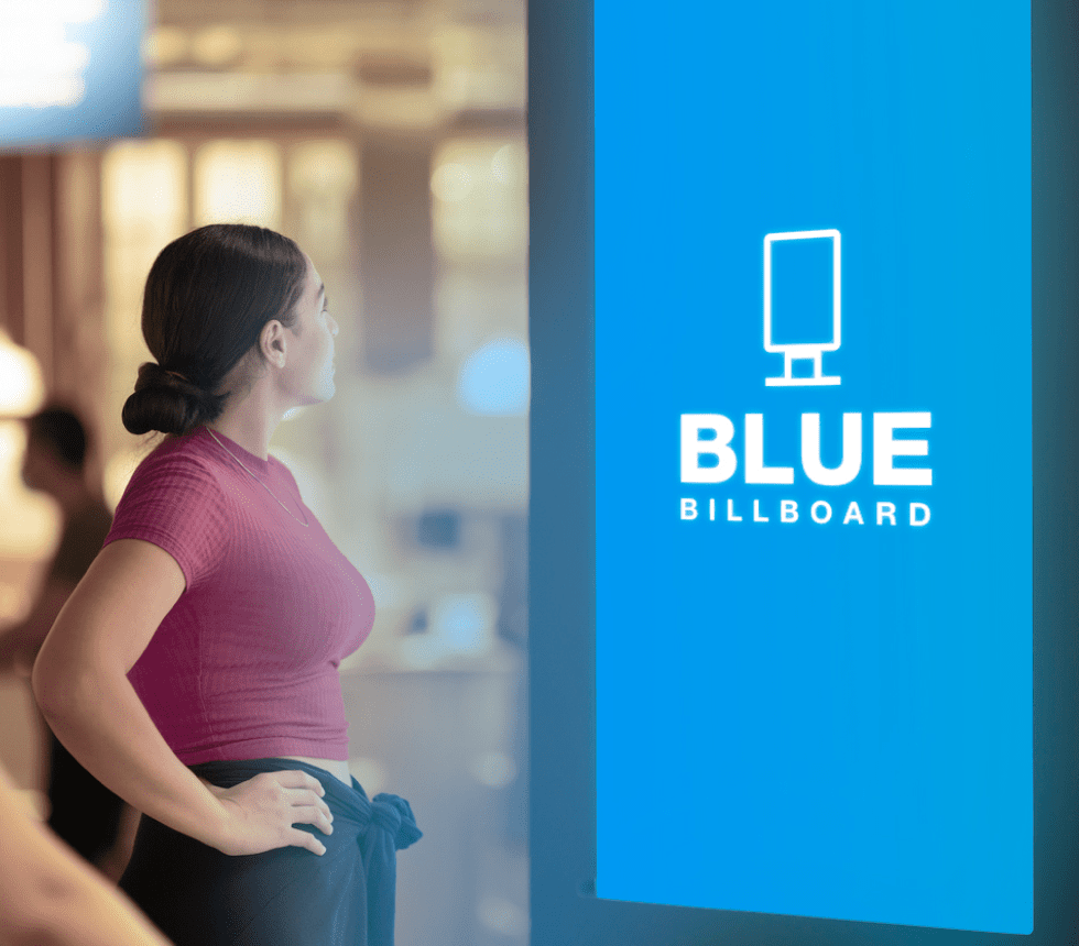 Digital Advertising Screens For Business - Blue Billboard
